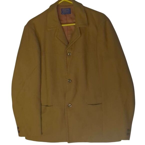 Pendleton Mustard Gold Sports Coat Blazer Mens Large L 44